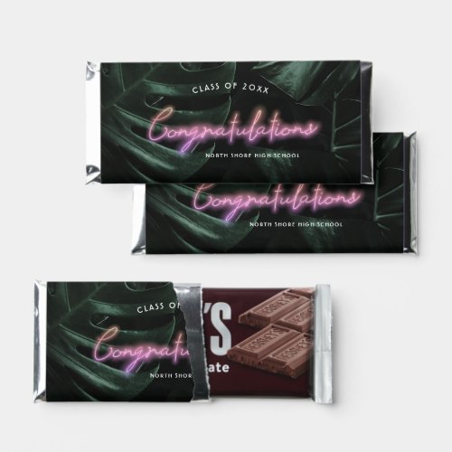 Tropical Palms Neon Lights  Graduation Favors Hershey Bar Favors