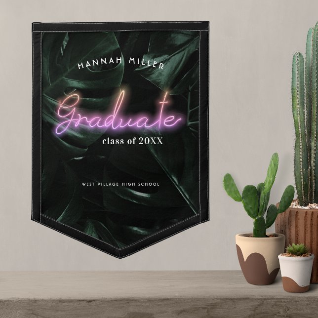 Tropical Palms Neon Lights | Monogram Pennant (Creator Uploaded)