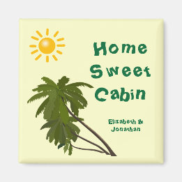 Tropical Palms Personalized stateroom Door Marker Magnet