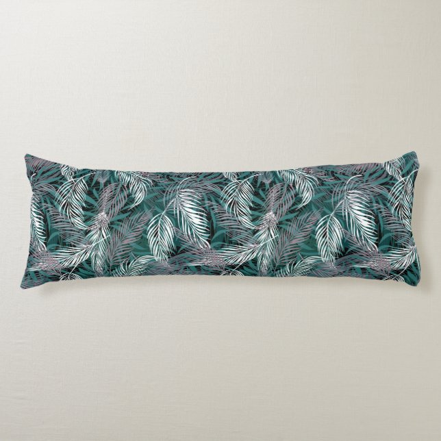 Tropical Palms Print Body Pillow (Front)