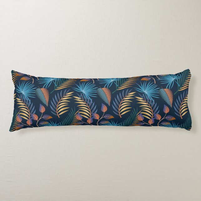Tropical Palms Print Body Pillow (Front)