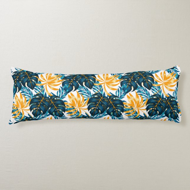 Tropical Palms Print Body Pillow (Front)