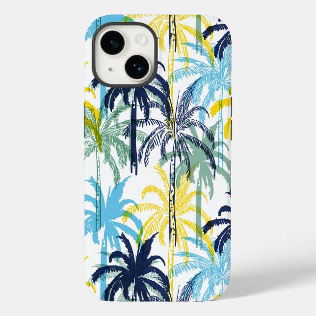Tropical Palms Print iPhone 14 Case (Back)