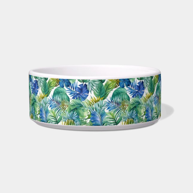 Tropical Palms Print Pet Bowl (Right)