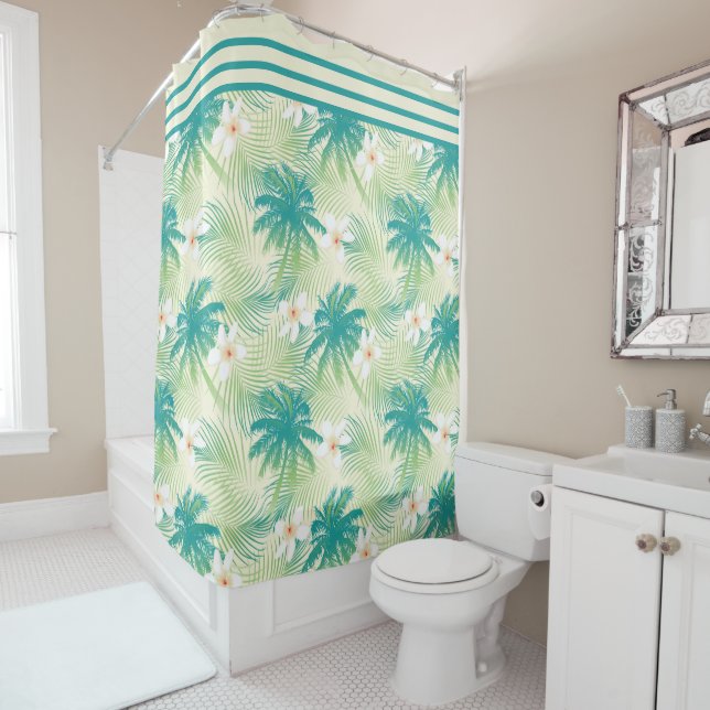 Tropical Palms Shower Curtain (In Situ)