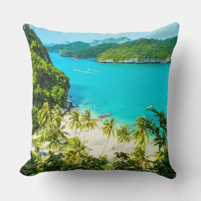 Tropical Palms Throw Pillow (Front)