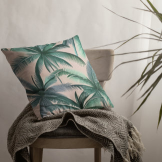 Tropical Palms Throw Pillow