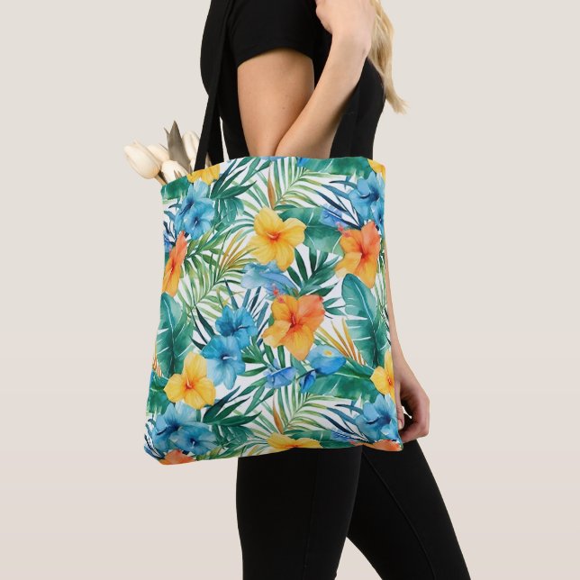 Tropical Palms Tote Bag (Close Up)