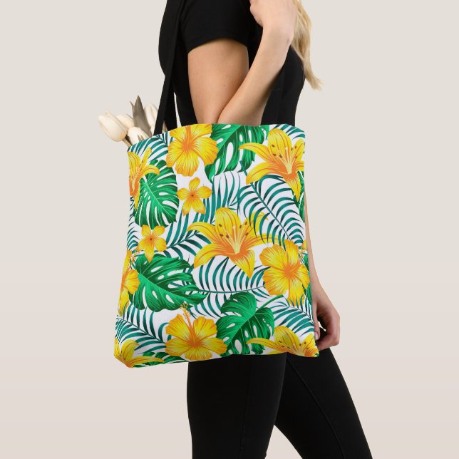 Tropical Palms Tote Bag (Close Up)