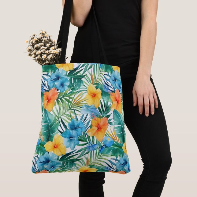 Tropical Palms Tote Bag (Close Up)
