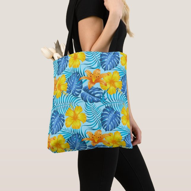 Tropical Palms Tote Bag (Close Up)