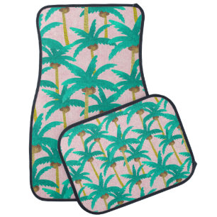 Tropical Palms: Watercolor Summer Pattern Car Floor Mat