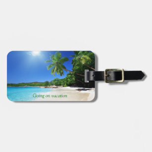 Tropical palmtrees paradise beach luggage tag