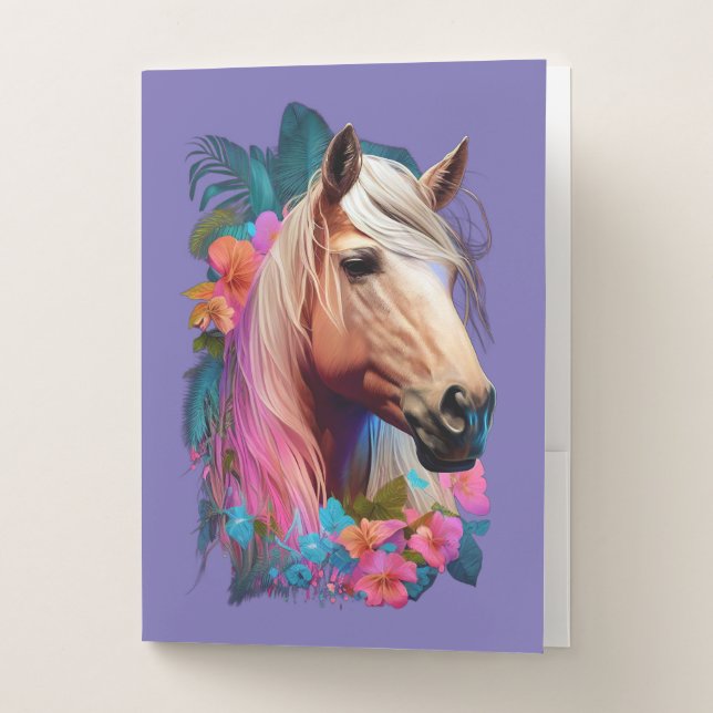 Tropical Palomino Horse Folder (Front)