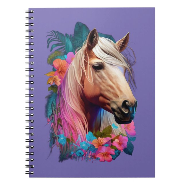 Tropical Palomino Horse Notebook (Front)