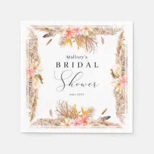 Tropical Pampas Bridal Shower Napkins