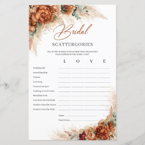 Tropical pampas grass copper Bridal Scattergories