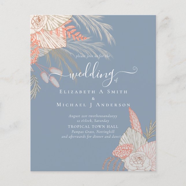 Tropical Pampas Grass Terracotta Wedding (Front)