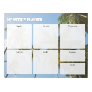 Tropical Pams - Weekly Planner for active people, Notepad