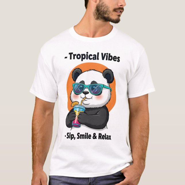 Tropical Panda Vibes T-Shirt (Front)