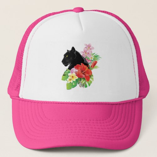 Tropical Panther Collage Trucker Hat