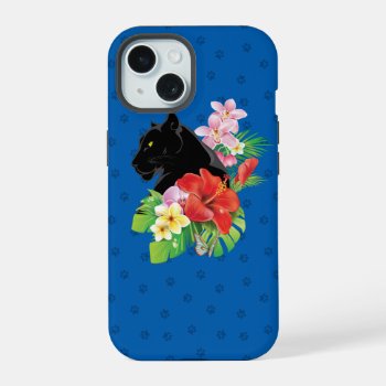 Tropical Panther Iphone 15 Case by FantasyCases at Zazzle