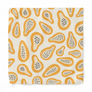 Tropical Papaya: Grunge, Hand Drawn. Bandana