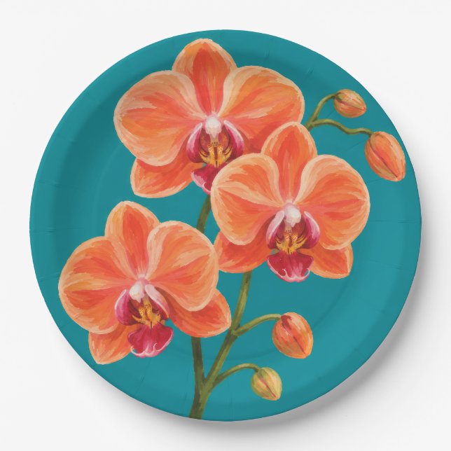 Tropical paper party plates (Front)
