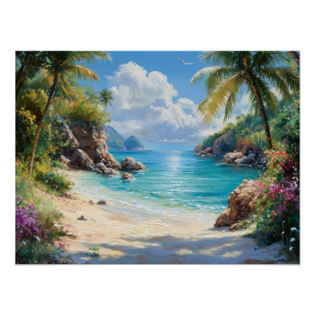 Tropical Paradise: A Secluded Beach Escape Poster (Front)