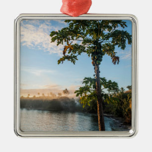 Tropical Paradise At Sunset, Fiji Metal Ornament