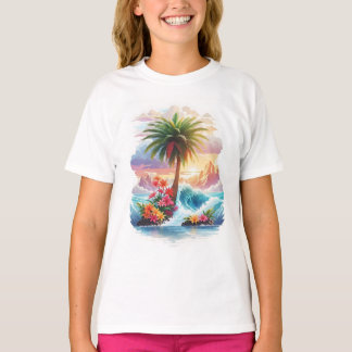 Tropical Paradise at Sunset t shirts design