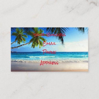 Tropical Paradise Beach Business Card by Tropicalink at Zazzle