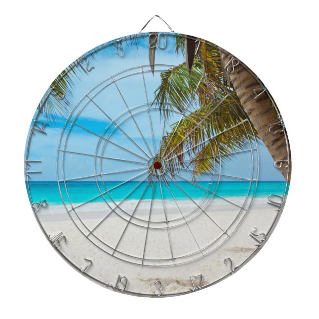 Tropical Paradise Beach Dart Board (Front)