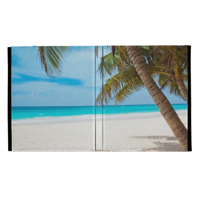 Tropical Paradise Beach iPad Folio Cover (Opened)