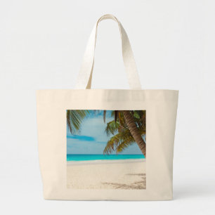 Tropical Paradise Beach Large Tote Bag