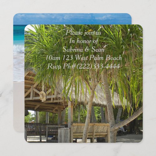 Tropical Paradise Beach Palm Destiny DestinyS Invitation