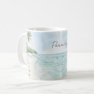 Tropical Paradise Beach Palm Trees Coffee Mug