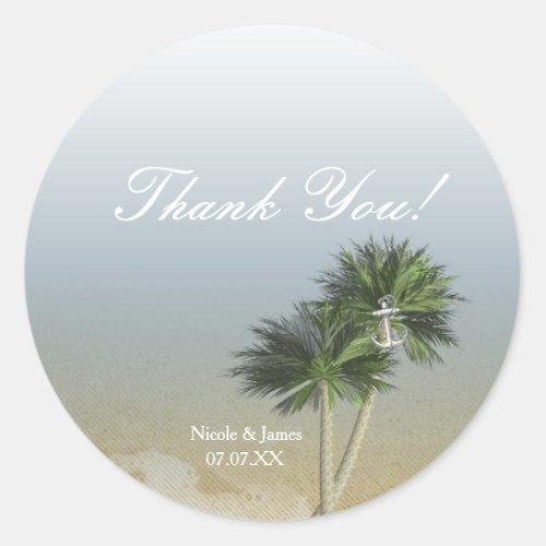 Tropical Paradise Beach  Palm Trees Stickers