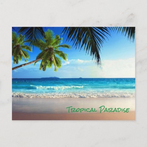 Tropical Paradise Beach Postcard