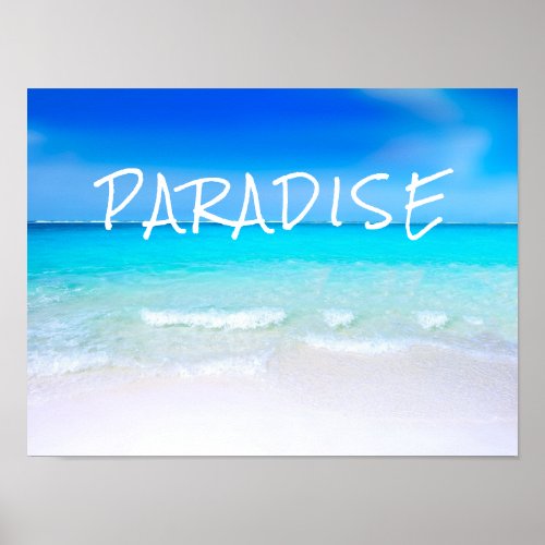 Tropical Paradise Beach Sea Ocean Clear Blue Water Poster