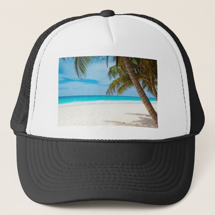 Tropical Paradise Beach Trucker Hat | Zazzle.com