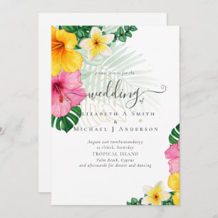 Tropical Paradise Beach Wedding Vibrant Florals