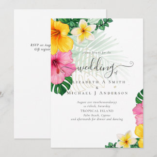 Tropical Paradise Beach Wedding Vibrant Florals