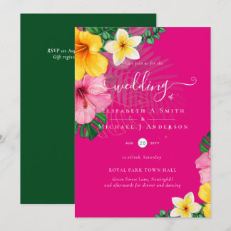 Tropical Paradise Beach Wedding Vibrant Florals