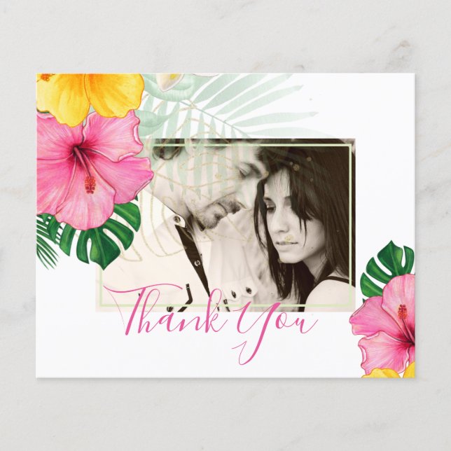 Tropical Paradise Beach Wedding Vibrant Florals Flyer (Front)