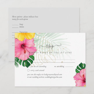 Tropical Paradise Beach Wedding Vibrant Florals Postcard