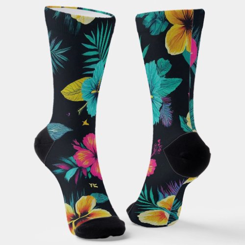 Tropical Paradise Blooms Socks