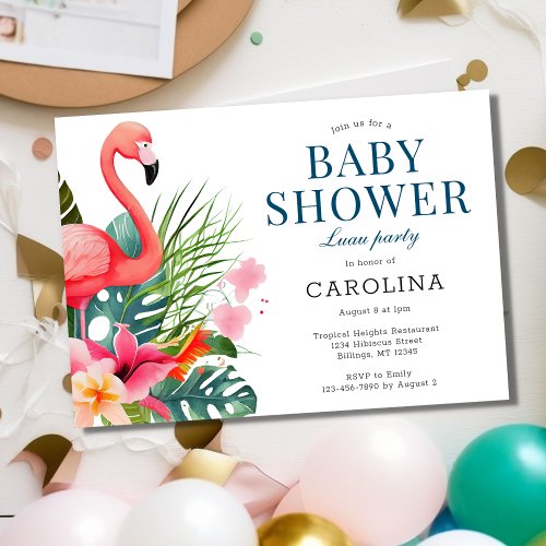 Tropical Paradise Blue Baby Shower Invitation