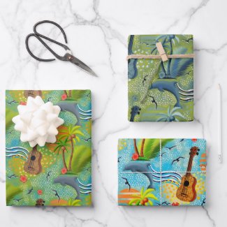 Tropical paradise blue green 