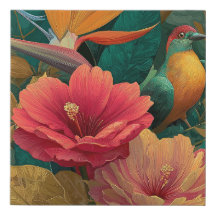 Tropical Paradise Botanical Canvas Wall Art